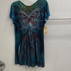 Papillon Blanc Blue Butterfly Tunic